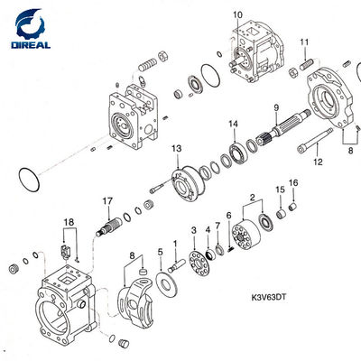  Hydraulic Main Pump Parts K3V63dt