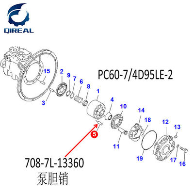 Excavator PC60-7 Hydraulic Pump Pin 708-7L-13360