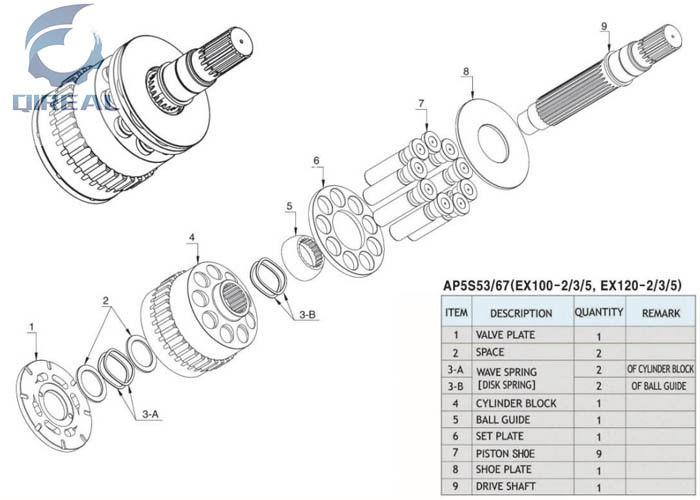 Ap5s53 Ap5s67 Excavator Hydraulic Swing Motor Repair Kit For Ex100 Ex120-2 Ex120-3 Ex120-5