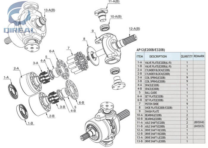 Ap5s53 Ap5s67 Excavator Hydraulic Swing Motor Repair Kit For Ex100 Ex120-2 Ex120-3 Ex120-5