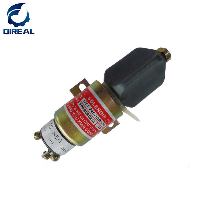Excavator Diesel Engine E200B E320 S6K Stop Solenoid Valve , 24V Fuel Shut Off Solenoid Valve 1751-2467