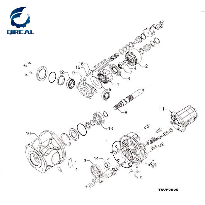 MAIN PUMP REPAIR KIT T5VP2D25 FOR CRAWLER EXCAVATOR R55-7 - R55-7 HYDRAULIC