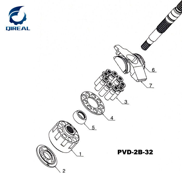 Excavator Hydraulic Parts PVD2b32 Series Hydraulic Pump Parts 